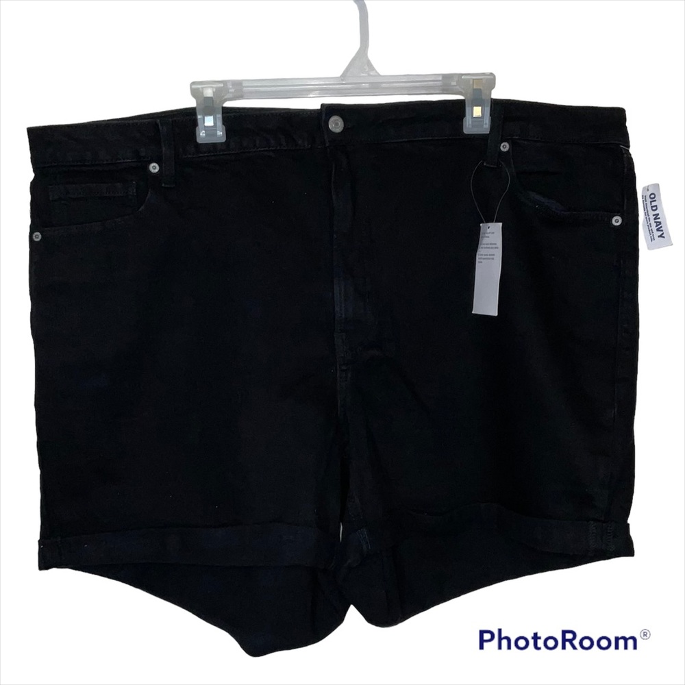 Old Navy 26 Shorts Black HIGH-RISE O.G. STRAIGHT 5 inch inseam Rolled Hem